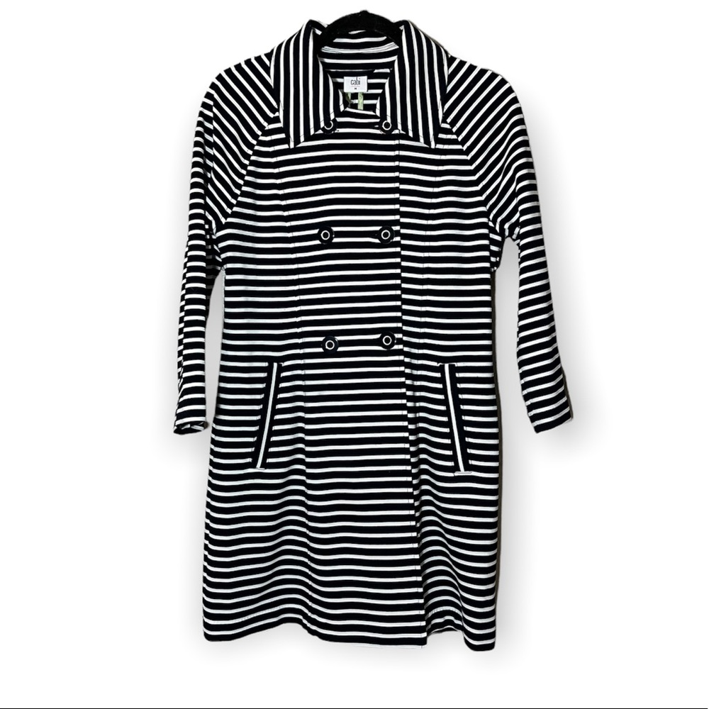 Striped cabi Trench Coat